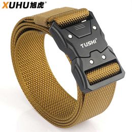 New Men's CS Tactics Quick Insertion of Men's Belts Outdoor Workwear Training Knitted Nylon Belt Trouser Belts