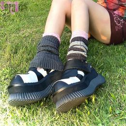 Dress Shoes Design Y2k Punk Women Pumps Platform Gothic Mary Janes Street Wedges High Heels Woman Kawaii Girls Cosplay Lolita 230823