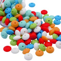 Teethers Toys Cuteidea 20Pcs Silicone Beads 12MM Lentil Food Grade Baby Pacifier Chain Pendant BPA Free Ecofriendly Teether 230822
