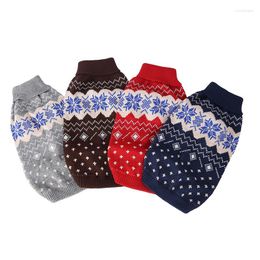Dog Apparel Traditional Christmas High Collar Knitted Sweater Fashion Warm Pet Clothing