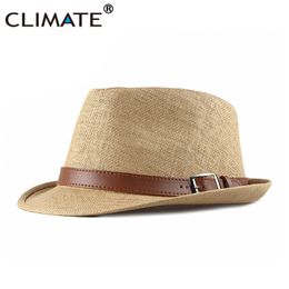 Wide Brim Hats Bucket CLIMATE Vintage Summer Straw Hat Cool Men Fedora Panama Paper Retro for Man Solid Fedoras Cap 230822