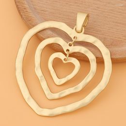 Pendant Necklaces 1pc/Lot Matte Gold Colour Hollow Open Large Heart Charms Pendants For DIY Necklace Jewellery Making Findings Accessories