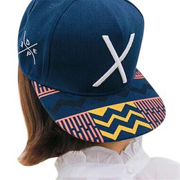 New Hip- Letter X Flat Hat Baseball Cap Hip-Hop Peaked Cap chapeau homme hat casquettes de basketball #t259M