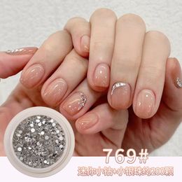 Nail Art Decorations Japanese 10BoxMini Diamond Little Silver BeadFlat Bottom Czech Flash Crystal For Summer UV Polish Gel Decoration 230822