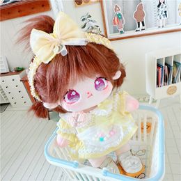 Plush Dolls 20cm Idol Doll Clothes for Stuffed Toy Baby Doll s Accessories Outfit Korea Kpop EXO Super Star Figure 230823