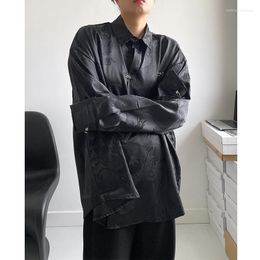 Women's Blouses SuperAen Chinese Pattern Jacquard Thin Shirt Metal Buttons Loose Long Sleeve For Women