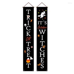 Decorative Figurines AT69 -Halloween Decorations Porch Signs Halloween Welcome Banner Hanging Bunting Flag Hocus Pocus For Party