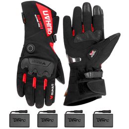 Five Fingers Gloves DUHAN 100% Waterproof Motorcycle Heated Guantes Motorbike Riding Heating Touch Screen Gant Moto 230823