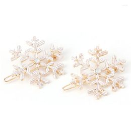 Hair Clips 2Pc Snowflake Women's Crystal Rhinestone Pin Barrette Hairpins C1FE