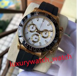 Watch luxury watches men automatic gold watch size 40MM Ceramic ring Stainless steel case rubber strap Sapphire glass waterproof Luminous Watches