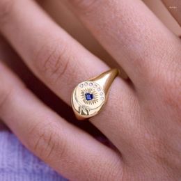 Cluster Rings Stunning S925 Sterling Silver R Sapphire Signet Ring - Unique Design And Durability Perfect For Women