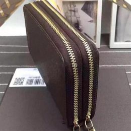 Low whole 2021 Whole classic standard wallet men women long purse money bag double zipper pouch coin pocket note compartme225T