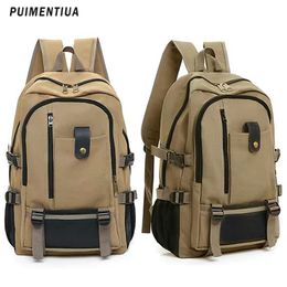 School Bags Canvas Travel Backpack For Man Large Capacity Outdoor Mountain Rucksack Male Teen Sport Bag Mochila est 230823