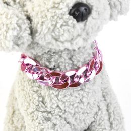 Dog Collars Neck Chain Pet Collar Fashion Cool Plastic Adjustable Gold Silver Plated Puppy Necklace For Cat