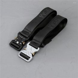 Belts 1017 ALYX 9SM Classic Rollercoaster Belt Men Women Silvery Metal Buckle Jacquard Labelled Y2k