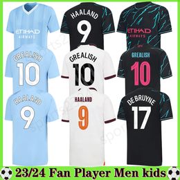 Fans Player 23 24n Erling HAALAND soccer jerseys DE BRUYNE MANS CITIES GREALISH MAHREZ FODEN FERRAN 2023 2024 football shirt uniforms men RODRIGO