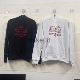 Men's Hoodies Sweatshirts Margiela Red Digital Embroidery Pullover Hoodies for Men Women J230823