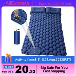 Outdoor Pads 2 Person Air Mattress for Outdoor Camping Backpacking 196 * 125 * 9cm Sleeping Pad Air Camping Mat with Air Pillow Quick inflate 230823