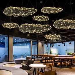 Chandeliers Modern Cloud Ceiling Chandelier Starry Pendant Lamps For Office Bar Lighting Creative Design Suspended LED Luminaire