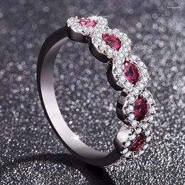Wedding Rings Luxury Ring Beautiful With CZ Romantic Jewelry Women Anniversary Gift