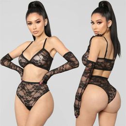 Womens Sexy Lingerie Babydoll Lace Bra Set G-string Panty Underwear Nightwear257l