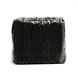 Disposable Dinnerware 100pcs Bouffant Caps 21 Inch Non-Woven Black Hair Net Elastic Dust Cap For Labs Service