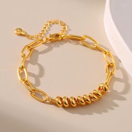 Link Bracelets 18K Gold Plated Handmade Geometric Shapes Fashion Style Bracelet