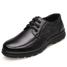 Running Shoes New High Quality leather Shoes Men Flats Fashion Men's Casual Shoes Brand Man Soft Comfortable Lace Up Black Zh740 230803