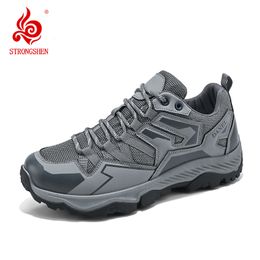 Safety Shoes STRONGSHEN Men Hiking Lace Up Nonslip Sneakers Trekking Mountain Climbing Athletic Outdoor Hunting Sport 230822