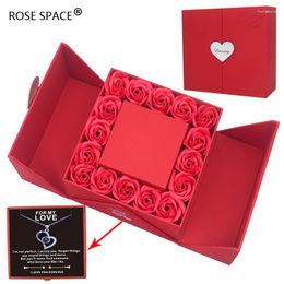 Decorative Flowers ROSE SPACE Eternal Flower Gift Box With Heart Shape For Girl Birthday Party Mothers Day Valentines Year Christmas