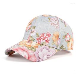 Ball Caps Flower Print For Women Outdoor Decorate Travel Hats Sport Fashion Cap Summer Baseball Trekking