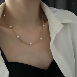 Pendant Necklaces Korean Light Luxury Double Layer Pearl Necklace For Women Romantic Wedding Bridal Accessories Jewellery