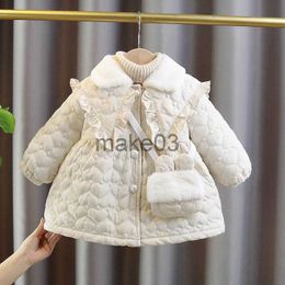 Down Coat 1 2 3 4 5 Years Baby Girl Winter Jacket Christmas Sweet Princess Girls Coat Thick Warm Children Outerwear Clothing Birthday Gift J230823