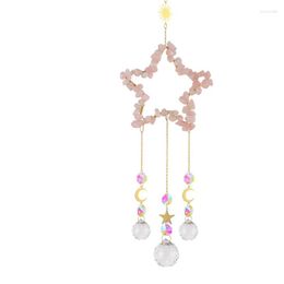 Decorative Figurines Crystal Chips Stone Gemstone Gravel Star Shaped Wind Chimes Pendant Healing Gifts Perfect Home Decoration