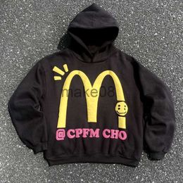 Men's Hoodies Sweatshirts CPFM Hoodies American High Street Wash Do Old Casual Loose Hooded Sweatshirts Couple Allmatch Letter M Foam Printed Pullovers J230823