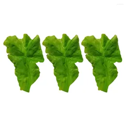 Decorative Flowers 3 Pcs Artificial Leaf Lettuce Leaves Restaurant Props Vegetable Decors Fake Ornament Pvc Shop Po Educational