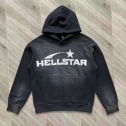 Men s Hoodies Sweatshirts Vintage Make Old Hellstar Hoodie 23SS Fall Winter Classic Flame Letter Print Men Women Pullover HELLSTAR Hooded Sportswears 230823