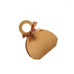 Gift Wrap Kraft Paper Gifts Boxes With Ribbon DIY Biscuit Snack Candy Bag Birthday Wedding Party Chocolate Favors Bags Decorations