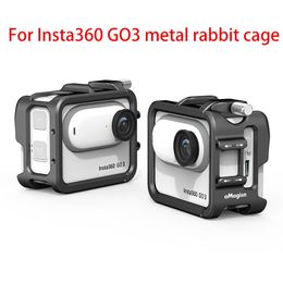 Other Camera Products For Insta360 GO3 Metal Rabbit Cage with Double Cold Shoe Protective Frame Accessories 230823