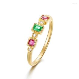 Cluster Rings European And American Personalised Luxury Women's Ring Gold Plating Colour Crystal High-end Foreign Trade First Jewellery