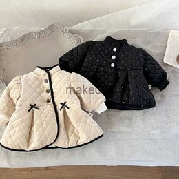 Down Coat Girls' autumn and winter coat new children's thickened warm long sleeve woolen coat baby fashion cardigan coat outdoor clothes J230823