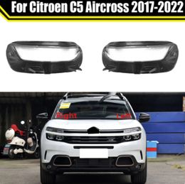 Car Front Headlight Transparent Cover Headlamp Masks Lampcover For Citroen C5 Aircross 2017-2022 Auto Lens Glass Lampshade Case