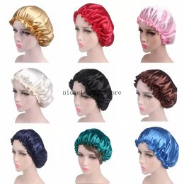 european and american style ladies satins lace night hats chemo caps hair care hat smooth bright satin fabrics