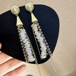 Dangle Earrings Delicate Baroque Style Imitated Pearl Earring Long Exaggerated Korean Fashion Tassels Jewellery Exotic Vintage Jewellery