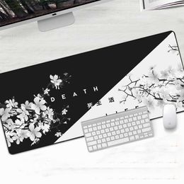 Mouse Pads Wrist Cherry Blossoms Mouse Pad Sakura Gamer Large Edge Soft Gaming Mousepad Carpet Rubber Computer Desk Mat Padmouse