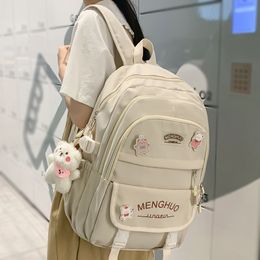 School Bag Waterproof Kawaii Laptop Backpack Lady Badge Travel Girl Cute Harajuku College Fashion Female Book 230823