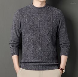 Men's Sweaters Thicken Sheep Wool Clothes Autumn & Winter Warm Knit Sweater Long Sleeve Male Pure Thick Pullovers