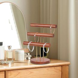 Jewelry Pouches Bracelet Display Stand Desktop With Wooden Base Storage Rack For Bangle Watch Hair Band Scrunchies Bedroom Living Room