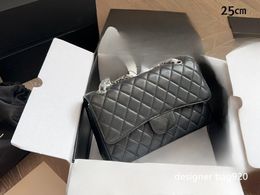 Designer bag luxury bag Women bags classics bags genuine Leather caviar sheepskin cc bag shoulder Bag pink white black crossbody bag size 25cm