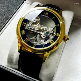 Wristwatches AOKULASIC Tourbillon Men Watch Automatic Mechanical Hollow Business Watches Male Clock Fashion Creative Unique Montre Homme